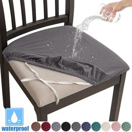 Chair Covers TPU Coated Waterproof Grid Jacquard Cushion Cover Splash Resistant Seat Furniture Slipcover Anti-dirty Home Decor