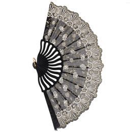 Decorative Figurines Exquisite Lace Folding Fan Vintage Women Hand Holding