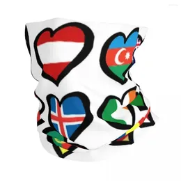 Scarves Eurovision Song Contest Flags Hearts Bandana Neck Gaiter Printed Face Scarf Multifunction Cycling Hiking Fishing Men Women