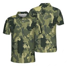 Jumeast Golf Men Camo Polo Shirt Hunting Camouflage Soft Mesh T-shirts Military Light Academia Workout Youthful Vitality Clothes