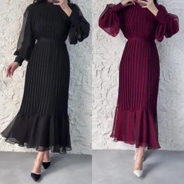 Ethnic Clothing Dubai Turkey Elegant Abaya Eid Muslim Women Long Sleeve Dress Modest Islamic Kaftan Arab Morocco Maxi Female Musulman