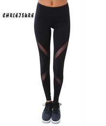 CHRLEISURE Sexy Women Leggings Gothic Insert Mesh Design Trousers Pants Big Size Black Capris Sportswear New Fitness Leggings C919013400757