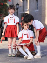 Clothing Sets Design China College Style Children Clothes School Uniform Set Kindergarten Deisgn Kids Graduation Choral Uniform.