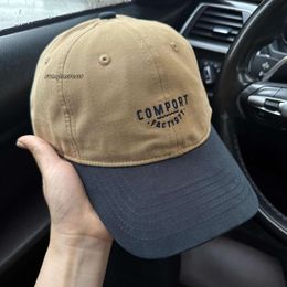 designer hat American Contrasting Soft Top Baseball with Embroidered Letters for Men and Women, Large Head Circumference Duckbill Hat That Looks Small