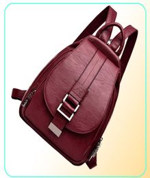 Designer Women Genuine Leather Backpack Purse Female Shoulder Bag Travel Ladies Bagpack Mochilas School Bags For Teenage Girls 2105937727
