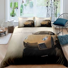 Sports Car Duvet Cover Set Luxury High Quality 3D Printed Bedding 2/3pcs Double Queen King Bedclothes Adults Boys Home Textile