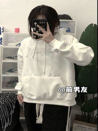 Black Diamonds Wings Sweatshirt Casual White Long Sleeves Outwear Hoodies Spring Gothic Women Punk Hoodie Streetwear Girls