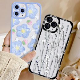 For Poco F5 Case For Xiaomi Mi 12 Lite Case Redmi Note 12 11 10 9 8 Pro 12C Poco X3 X5 Pro M5 Mi 11 Lite 11T Blue Flower Cover