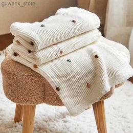 Blankets Swaddling Cotton Baby Blanket Newborn Photography Sofa Knitted Cover Baby Swaddle Wrap Bedding Stroller Blanket Baby Items Mother Kids Y240411