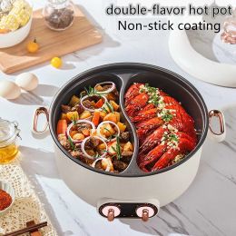 Pots 220V Electric Hot Pot Multicooker Household Nonstick Cooking Machine Frying Pan Pot 5L Doubleflavor Hot Pot 3L Single Pot