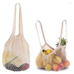 Shopping Bags Reusable Mesh Bag Foldable Handle Shoulder Fruit String Grocery Shopper Cotton Tote Woven Net