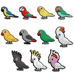 11pcs Parrots Shoe Charms Birds Shoe Accessories Decorations Pins Clog Jeans for Women Kid Fit Clog Sandals Garden