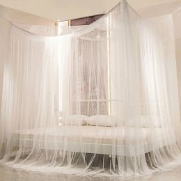 Large Mosquito Net Four-door Bed Canopy Elegant Bed Netting Curtains for Full Queen King Size Bed Patio Hanging Tent Travel
