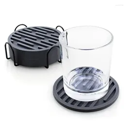 Table Mats Thickened Drain Silicone Resistant Round Heat Insulation Soft Rubber Tea Placemat Kitchen Accessorie