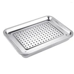 Plates Stainless Steel Hollow Tea Cup Tray Japanese Style Plate Serving Holder For Home Teahouse ( 36x27cm )