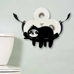 Toilet Paper Holders NEW Cute Animal Wall Mount Roll Paper Holder Metal Art Sculpture Sloth Toilet Bathroom Tissue Rack Storage Shelf Home Decor 240410