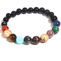 2023 Eight Planets Bead Bracelet Men Natural Stone Universe Yoga Solar Chakra Bracelet for Women Men Jewellery Best Friends Gift