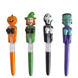 Pens 4PCS/Lot Halloween Party Ballpoint Pen DIY School Decoration Novelty Ballpoint Pen Witch Ghost Pumpkin Pen Toys Gift