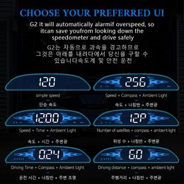 WYING G2 Car HUD GPS Speed Head Up Display Altitude Mileage Smart Gauge Fatigue Driving Warning Device for All Car Model