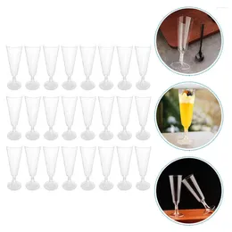 Disposable Cups Straws 40 Pcs Flute Clear Champagne Goblet Party Bar Glasses Drinks Plastic Cocktail