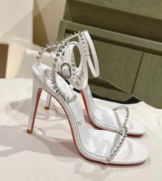 Elegant 2024S/S So Me Sandals Shoes Redbottoms Round Toe Spikes Strappy Women High Heels Party Wedding Lady Pumps Sexy Walking EU35-44 With Box