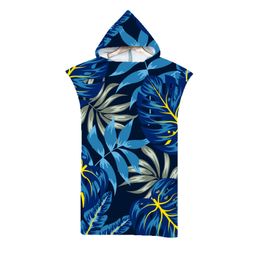 Customizable 3D Print Adult Kid Microfiber Quick Dry Hooded Beach Towel Swimming Changing Bathrobe Outdoor Surfing Diving Poncho