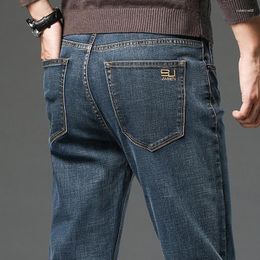 Men's Jeans 2024 Cotton Stretch Men Classic Retro Straight Slim Trouser Male Korea Brand Clothing Denim Pants Plus Size 40