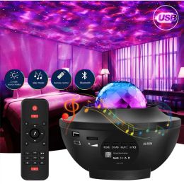 Colourful Starry Projector Galaxy Night Light Child Bluetooth USB Music Player Star NightLight Romantic Projector Night Lamp Gift