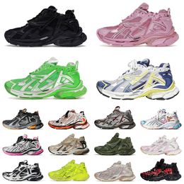 designers Runner 7 vintage women men baleciaga casual shoes Paris Runners quality track sneaker 7.0 Black, white, and pink, Burgundy Deconstruction sports jogging