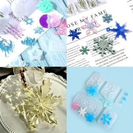 New Christmas Multi Shapes Snowflake Pendant Silicone Mould Hanging Epoxy Resin Mould For DIY Christmas Tree Decor Jewellery Making