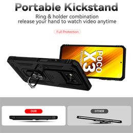 For Xiaomi Poco X3 Pro Case Armour Car Magnetic Holder Phone Cases For Poco X3 NFC X 3 Pro X3Pro Slide Camera Protect Back Cover