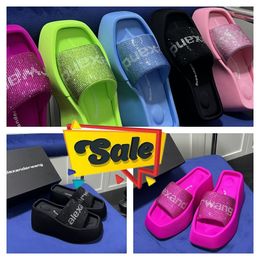 2024 Designer Luxury Sandals Slippers Womens rhinestone Velcro tape Soft GAI Platform Size 35-42 10cm party formal office