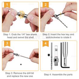 STONEGO Self-Centering Core Drill Bit Set for Woodworking, with Hole Puncher and Hinge Tapper 4/7/16PCS