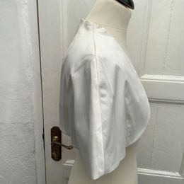 Short Sleeve Stain Bridal Bolero Jacket Elegant White Cheap Wedding Jackets