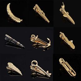 Tie Clips New Tie Clip Anchor Pen Wing Knife Music Saxe Fashion Style Shirt Mens Jewellery Accessories Y240411