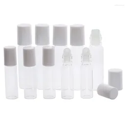 Storage Bottles 1/5Pcs 5ml Glass Roller Bottle Empty Clear Tube Makeup Essence With Ball