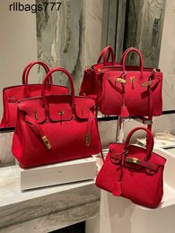 Women Leather Bk Handbags Bags Wedding and 2024 Fashion Bride Red Handbag Womens Large Capacity One Shoulder Crossbody