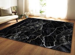 Black White Marble Printed Bedroom Kitchen Large Carpet for Living Room Tatami Sofa Floor Mat AntiSlip Rug tapis salon dywan1457466