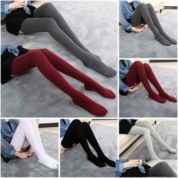 Socks Hosiery Women Thigh High Sock Over The Knee For Long Stockings Lolita Leg Tights Highs Lengthen Autumn Ladies Drop Delivery Appa Ot9Ez