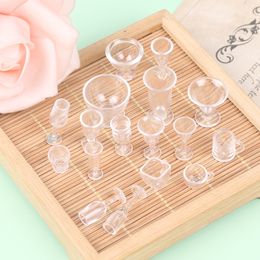 17pcs/lot 1:12 Scale Dollhouse Miniature Plate Cup Dish Bowl Tableware Set Doll House Food Kitchen Living Room Toys Accessories