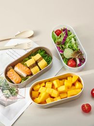 Dinnerware WORTHBUY Portable Lunch Box Student Office Worker Bento Salad Fruit Contanier With Compartment Fresh Keeping