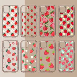 Strawberry summer fruit Phone Case Transparent soft For iphone 11 13 12 14 x xs xr pro max mini plus