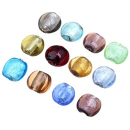 Handicraft 6Pcs/Lot 20MM Flat Round Shape Glass Lampwork Beads Multicolor For Bracelet Necklace DIY Jewellery Making