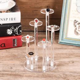 Decorative Plates Acrylic Transparent Jewellery Ring Display Stand Puppet Small Doll Model Round Ladder Storage Rack Cosmetics