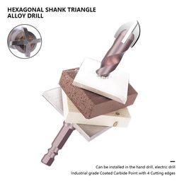 XCAN Hole Opener Triangle Drill Bits 3/4/5/6/8/10/12mmm Cross Hex Tile Bit for Glass Ceramic Concrete Tile Drilling Tool