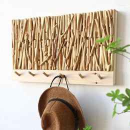 Hooks Wood Clothes Rack Multi-function For Hanging Electricity Metre Box Block Wall Hook Decorative Picture Key Holder