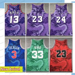 Asian Heritage Basketball Jersey Allen Iverson JAMES Steve Nash Larry Bird Retro Jersey vintage Classics shirts Year of the Dragon