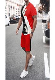 Strange figure men s sports suit shortsleeved Tshirt with shorts comfortable breathable and dry daily leisure sports9843683