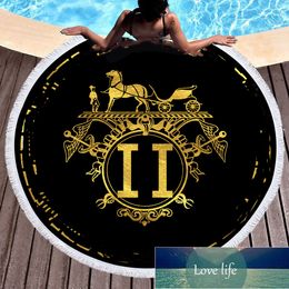 round Beach Towel Bath Towel Wholesale Printed Shawl Polyester Tassel Microfiber Towels New