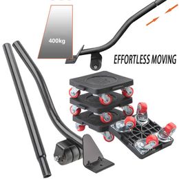 2022 6Pcs Professional Furniture Mover Tool Set Heavy Stuffs Transport Lifter Wheeled Mover Roller with Wheel Bar Moving
